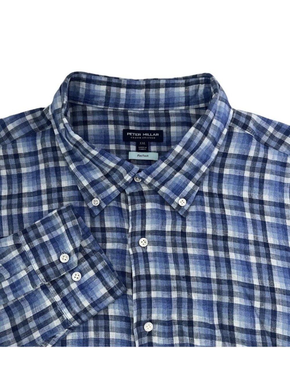 $250 NEW Peter Millar Shirt Mens 2XL Linen Flex Finish Crown Crafted Casual